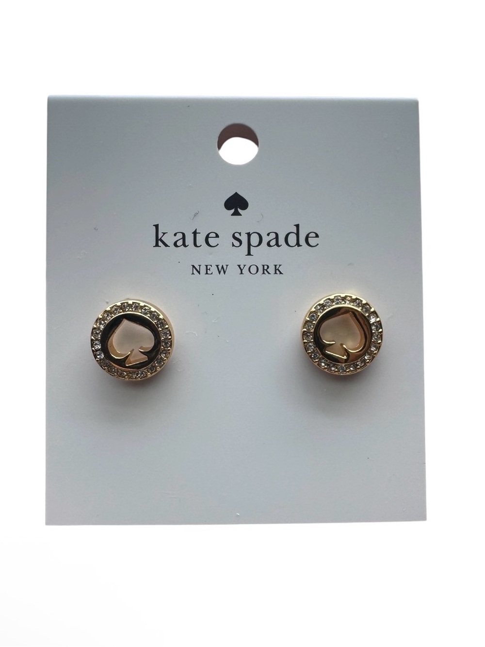 Kate Spade New York Gold Spade Crystal Halo Stud Earrings